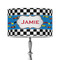 Checkers & Racecars 12" Drum Lampshade - ON STAND (Poly Film)