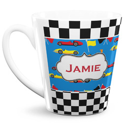 Checkers & Racecars 12 Oz Latte Mug (Personalized)