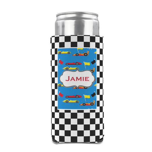 Checkers & Racecars 12oz Tall Can Sleeve - FRONT (on can)