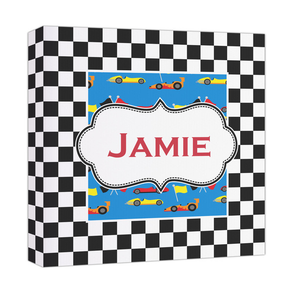 Custom Checkers & Racecars Canvas Print - 12x12 (Personalized)