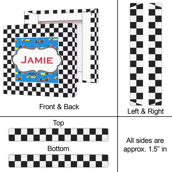 Checkers & Racecars 12x12 - Canvas Print - Approval