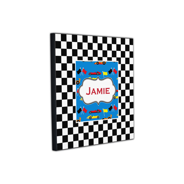 Checkers & Racecars 12x12 Wood Print - Angle View