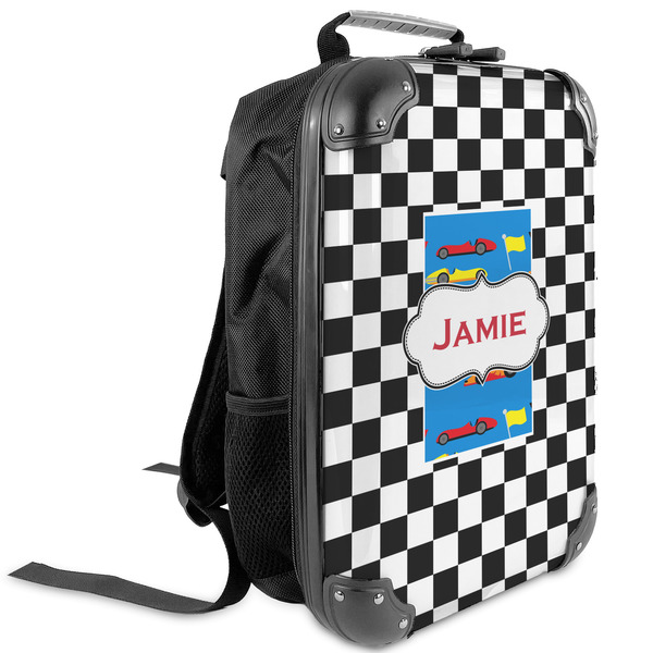 Custom Checkers & Racecars Kids Hard Shell Backpack (Personalized)