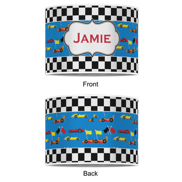 Checkers & Racecars 16" Drum Lampshade - APPROVAL (Poly Film)