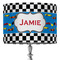 Checkers & Racecars 16" Drum Lampshade - ON STAND (Fabric)