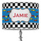 Checkers & Racecars 16" Drum Lampshade - ON STAND (Poly Film)