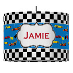 Checkers & Racecars Drum Pendant Lamp (Personalized)