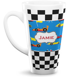 Checkers & Racecars 16 Oz Latte Mug (Personalized)
