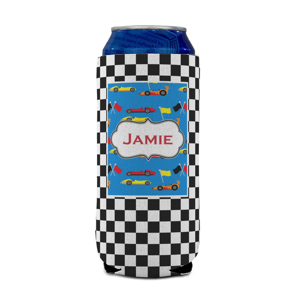 Checkers & Racecars 16oz Can Sleeve - FRONT (on can)