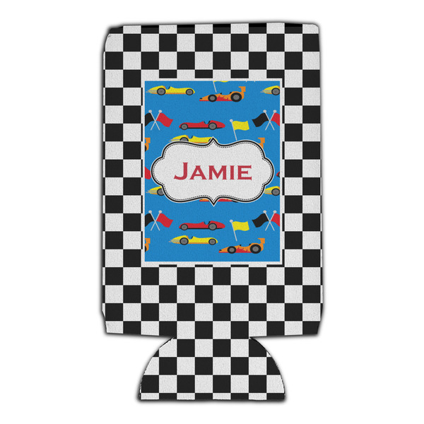 Checkers & Racecars 16oz Can Sleeve - Set of 4 - FRONT