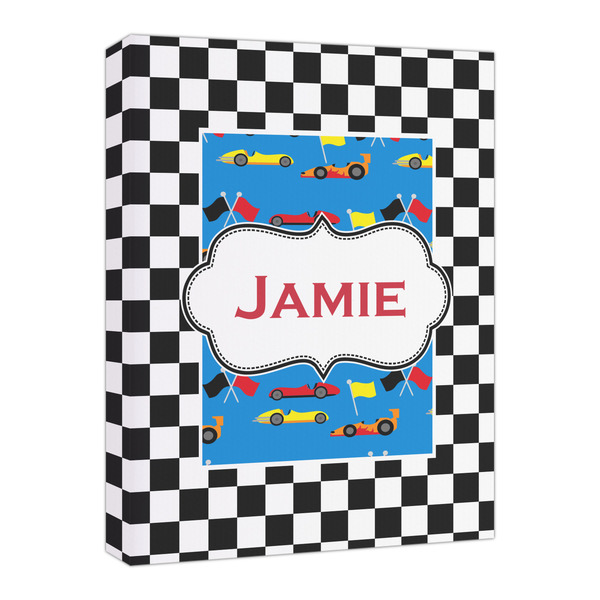 Custom Checkers & Racecars Canvas Print - 16x20 (Personalized)