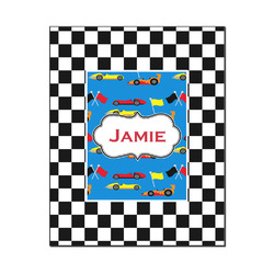 Checkers & Racecars Wood Print - 16x20 (Personalized)