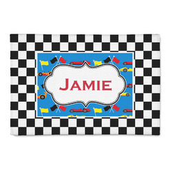 Checkers & Racecars 2' x 3' Indoor Area Rug (Personalized)