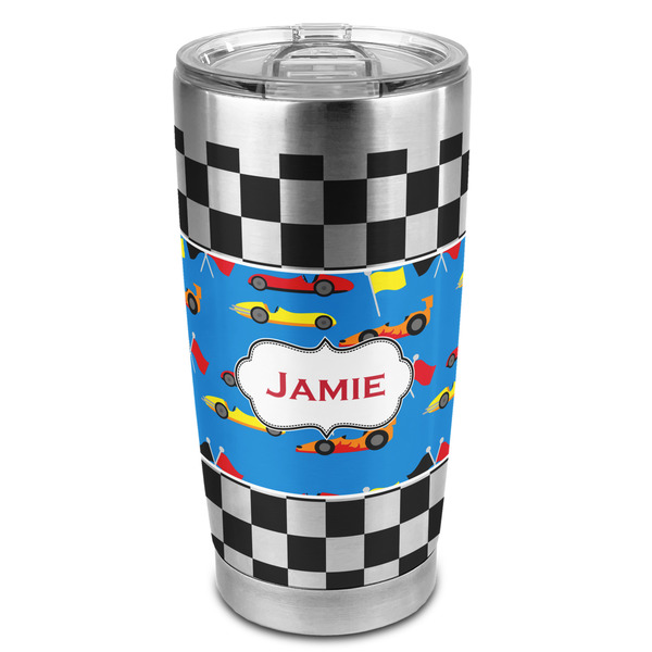 Custom Checkers & Racecars 20oz Stainless Steel Double Wall Tumbler - Full Print (Personalized)
