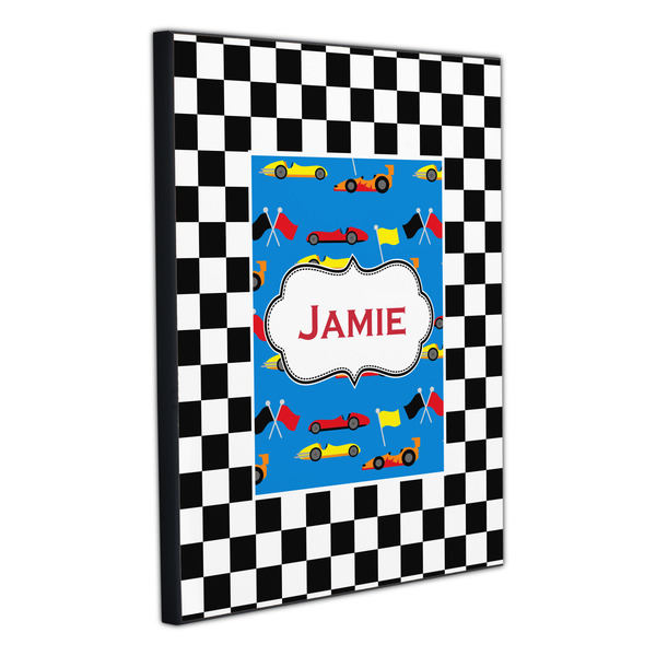 Checkers & Racecars 20x24 Wood Print - Angle View