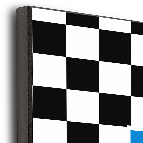 Checkers & Racecars 20x24 Wood Print - Closeup
