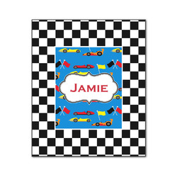 Checkers & Racecars Wood Print - 20x24 (Personalized)