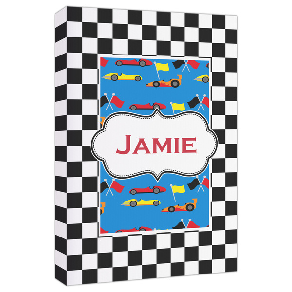 Custom Checkers & Racecars Canvas Print - 20x30 (Personalized)