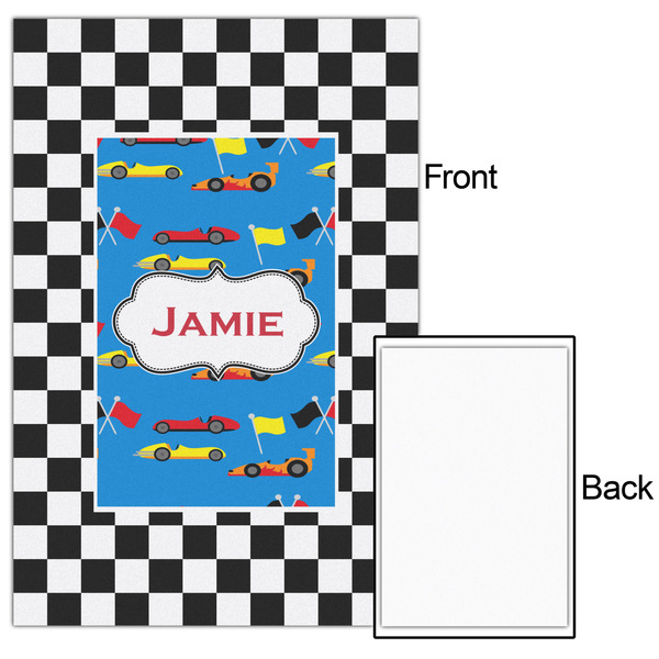 Checkers & Racecars 20x30 - Matte Poster - Front & Back