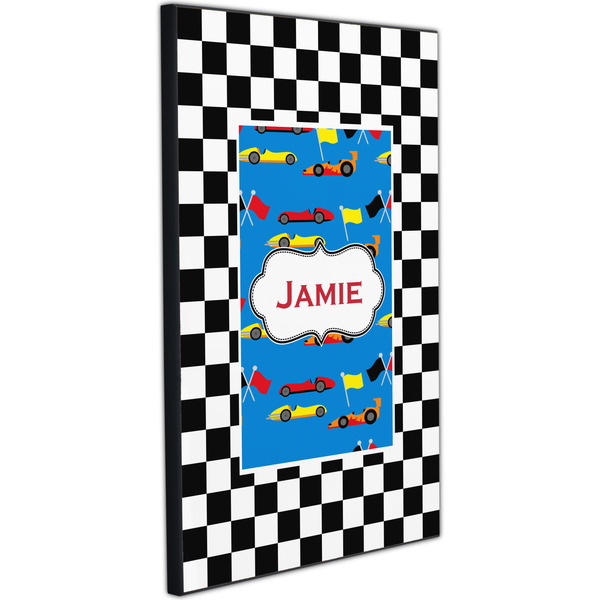 Checkers & Racecars 20x30 Wood Print - Angle View