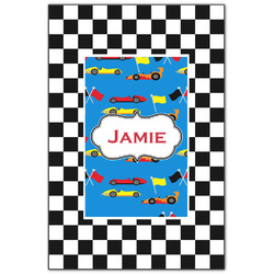 Checkers & Racecars Wood Print - 20x30 (Personalized)