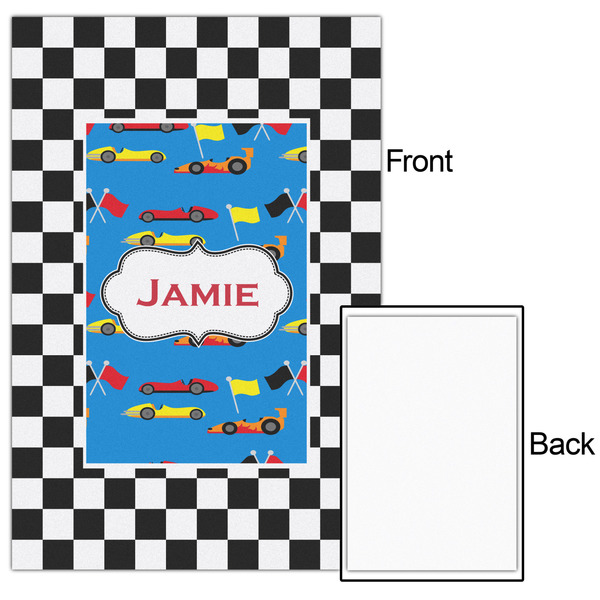 Checkers & Racecars 24x36 - Matte Poster - Front & Back