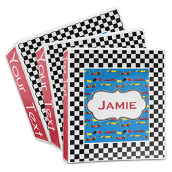 Checkers & Racecars 3-Ring Binder (Personalized)