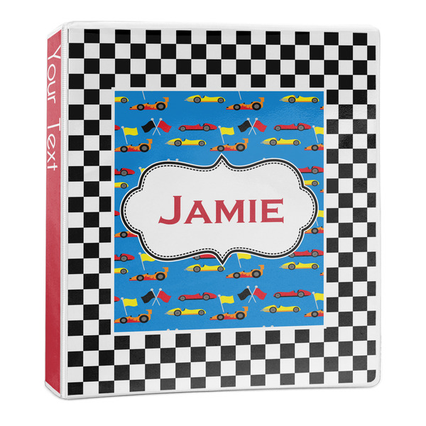 Custom Checkers & Racecars 3-Ring Binder - 1 inch (Personalized)