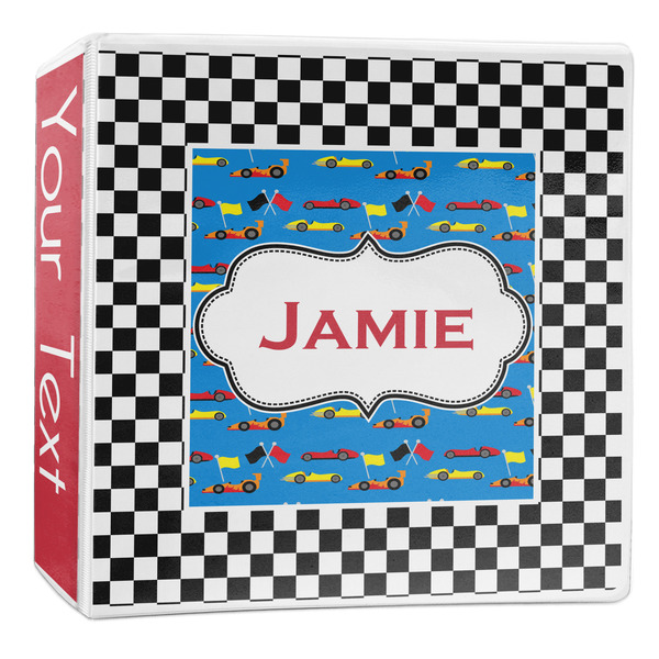 Custom Checkers & Racecars 3-Ring Binder - 2 inch (Personalized)