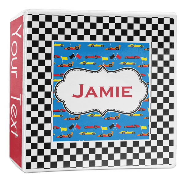 Custom Checkers & Racecars 3-Ring Binder - 2 inch (Personalized)