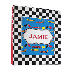 Checkers & Racecars 3 Ring Binder - Full Wrap - 1" (Personalized)