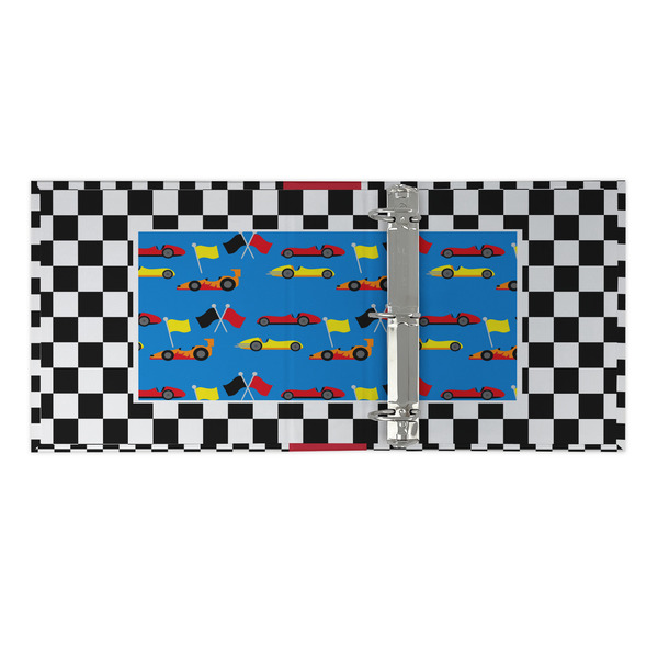 Checkers & Racecars 3 Ring Binders - Full Wrap - 2" - OPEN INSIDE