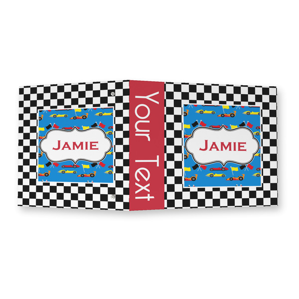 Checkers & Racecars 3 Ring Binders - Full Wrap - 2" - OPEN OUTSIDE