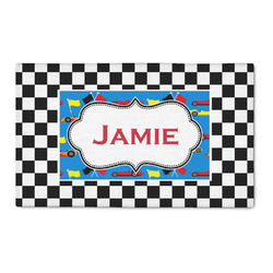Checkers & Racecars 3' x 5' Indoor Area Rug (Personalized)