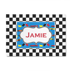 Checkers & Racecars 4' x 6' Patio Rug (Personalized)