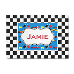 Checkers & Racecars 4' x 6' Patio Rug (Personalized)