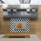Checkers & Racecars 5'x7' Indoor Area Rugs - IN CONTEXT