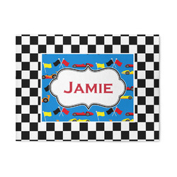 Checkers & Racecars Area Rug (Personalized)