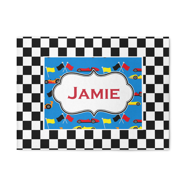 Custom Checkers & Racecars Area Rug (Personalized)
