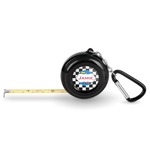 Checkers & Racecars Pocket Tape Measure - 6 Ft w/ Carabiner Clip (Personalized)