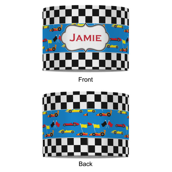 Checkers & Racecars 8" Drum Lampshade - APPROVAL (Fabric)