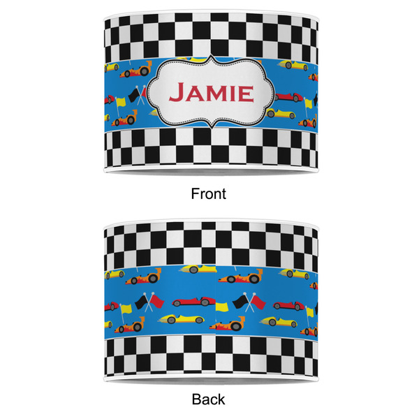 Checkers & Racecars 8" Drum Lampshade - APPROVAL (Poly Film)