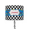 Checkers & Racecars 8" Drum Lampshade - ON STAND (Fabric)