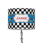 Checkers & Racecars 8" Drum Lamp Shade - Poly-film (Personalized)