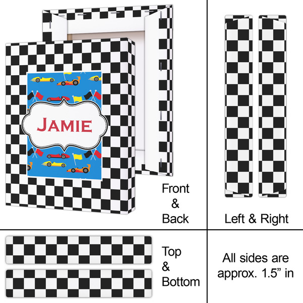 Checkers & Racecars 8x10 - Canvas Print - Approval