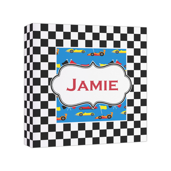 Custom Checkers & Racecars Canvas Print - 8x8 (Personalized)