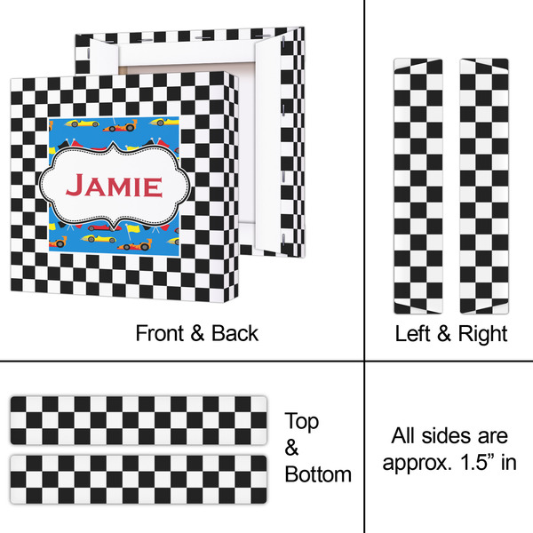 Checkers & Racecars 8x8 - Canvas Print - Approval
