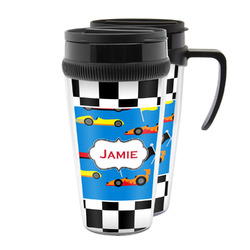 Checkers & Racecars Acrylic Travel Mug (Personalized)