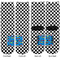 Checkers & Racecars Adult Crew Socks - Double Pair - Front and Back - Apvl