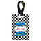 Checkers & Racecars Metal Luggage Tag w/ Name or Text